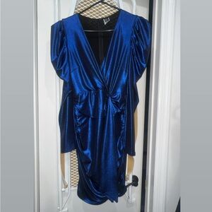 Elegant Blue Satin Dress